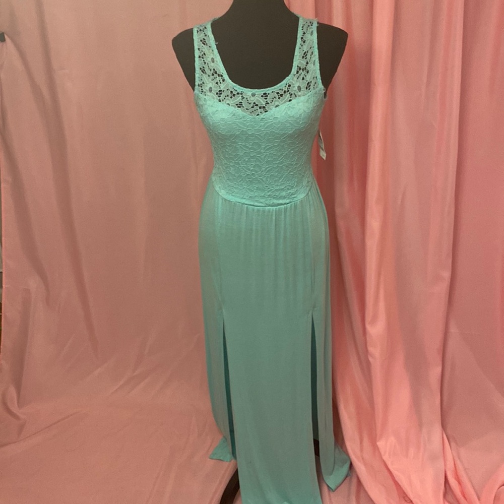 MUST GO! Teal green NWT Charlotte Russe Small summer dress with slits